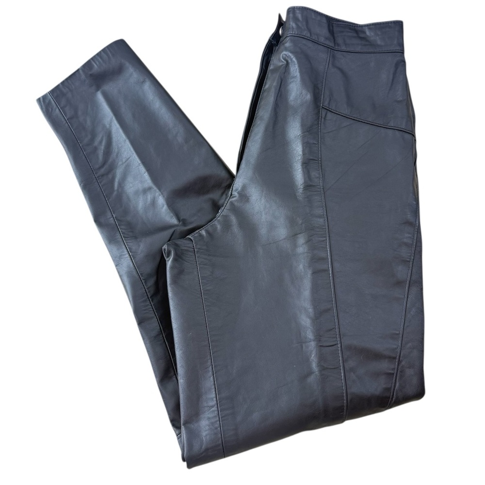 Women’s Faux Leather Skinny Pants — Black